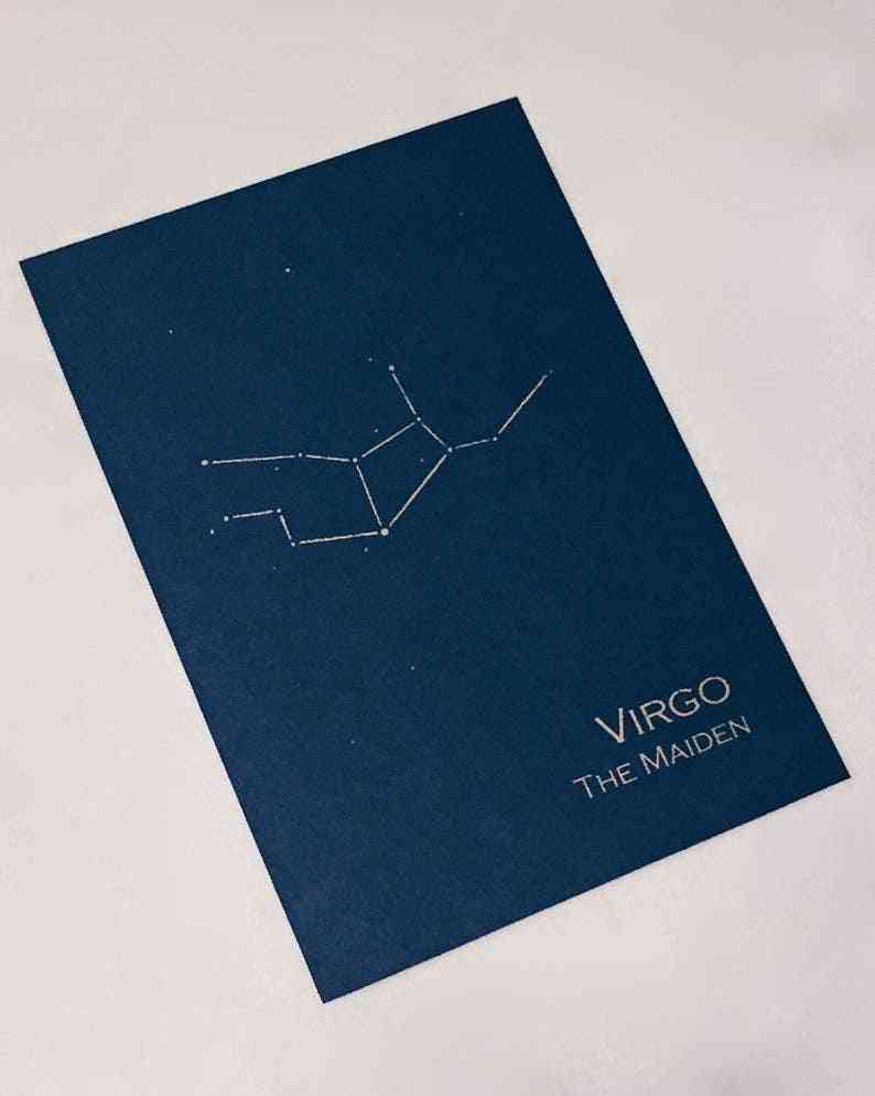 Impressão da arte do zodíaco da constelação de virgem