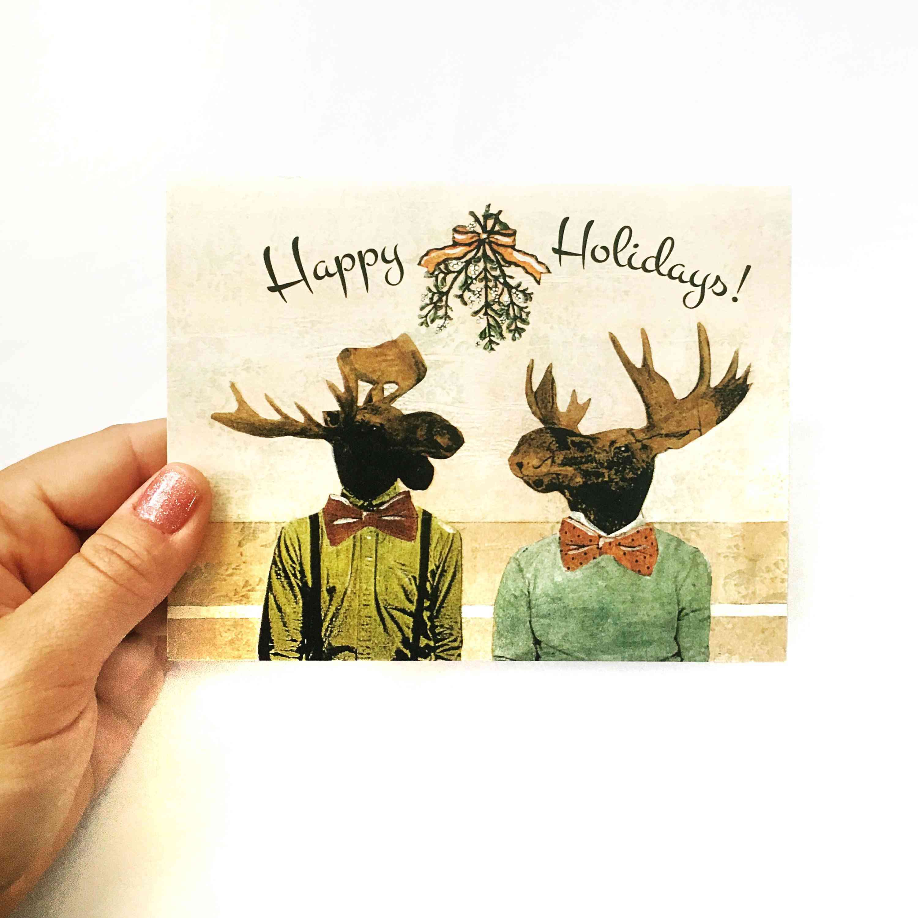 Gay Moose Holiday Card