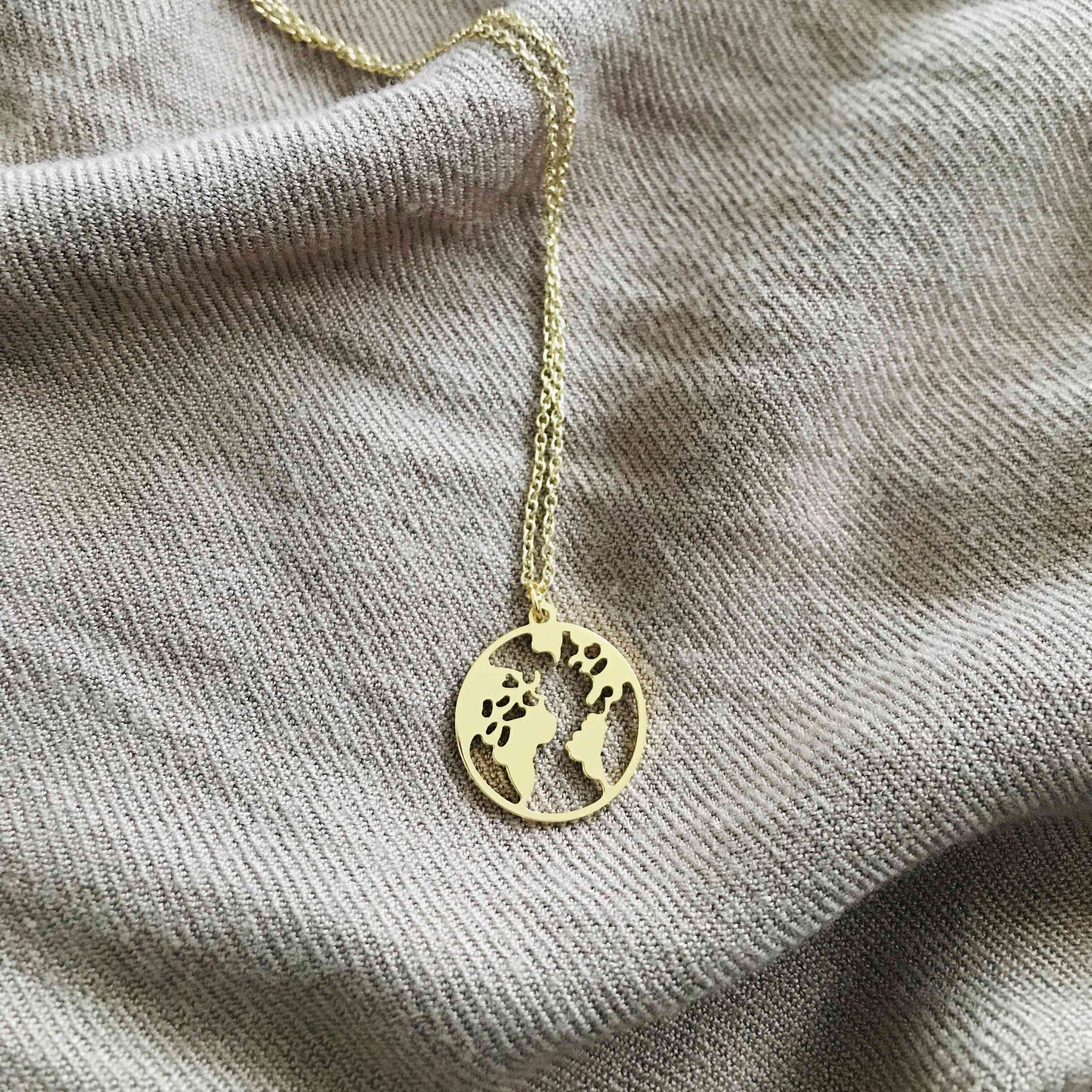 'my World' Gold Necklace - Made Of Stainless Steel