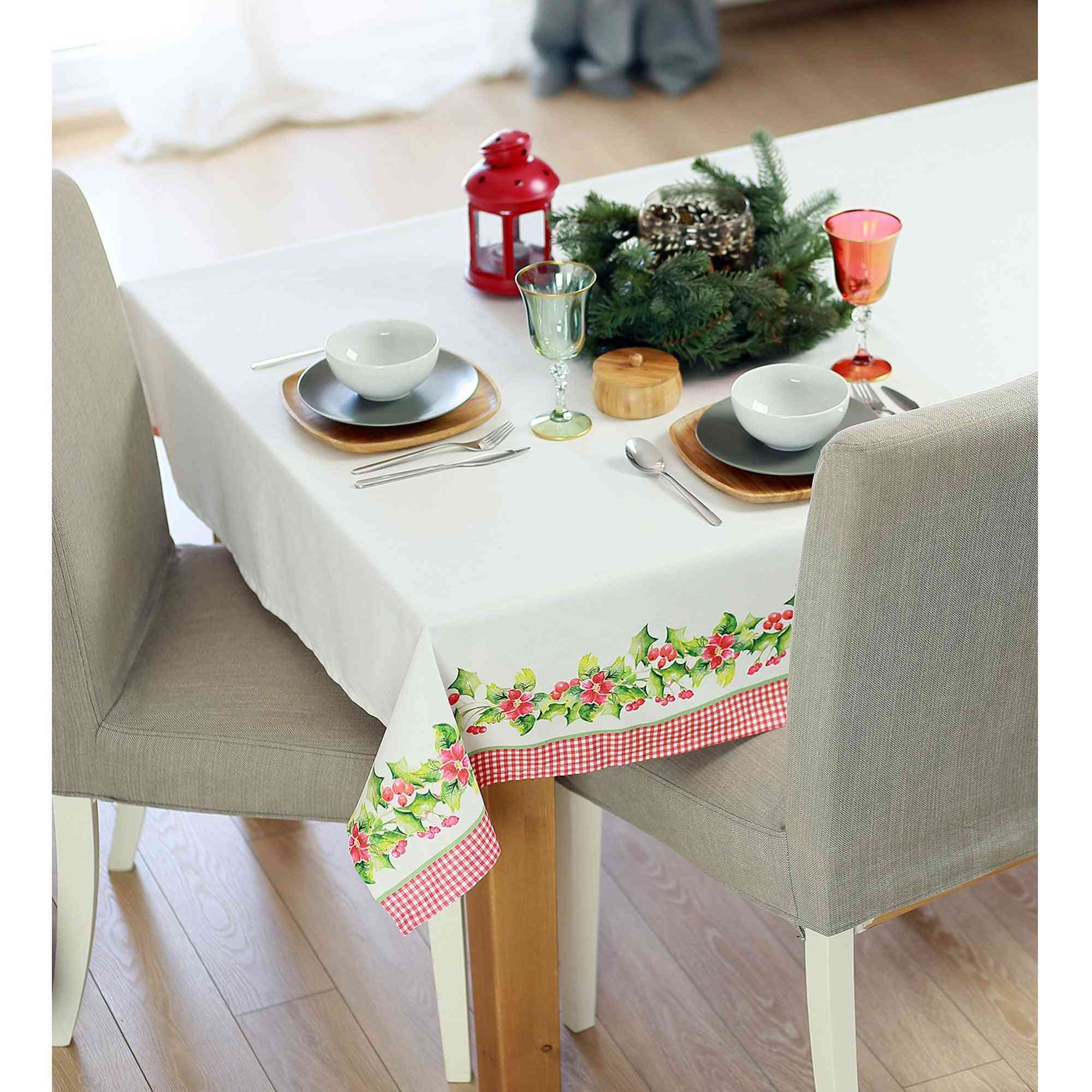 Toalha de mesa decorativa com estampa de feliz natal