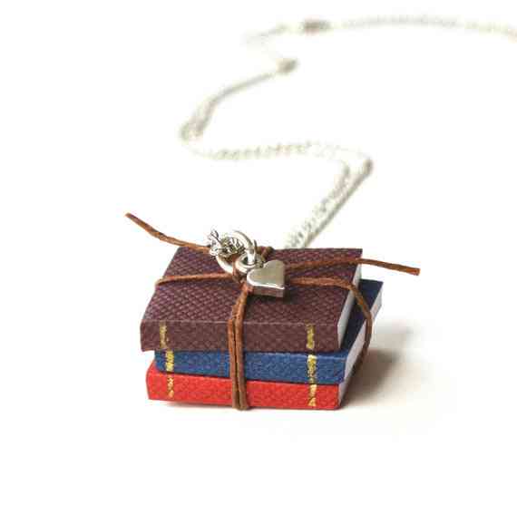 Miniature Book Pendant Necklace