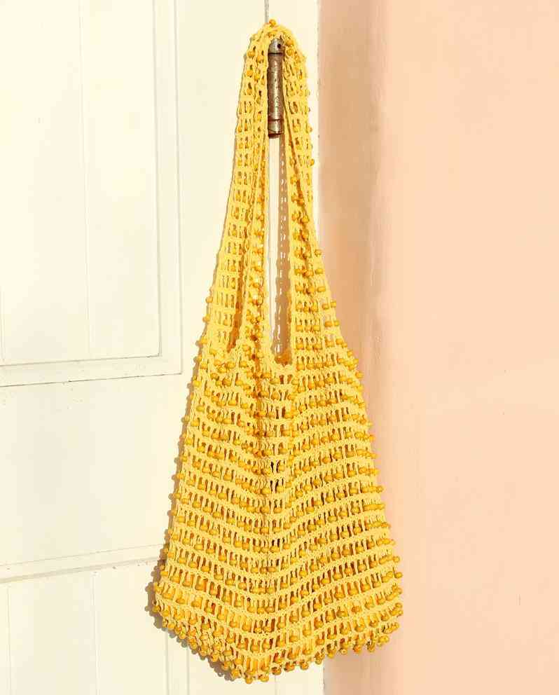 Wooden Beads Crochet Bag