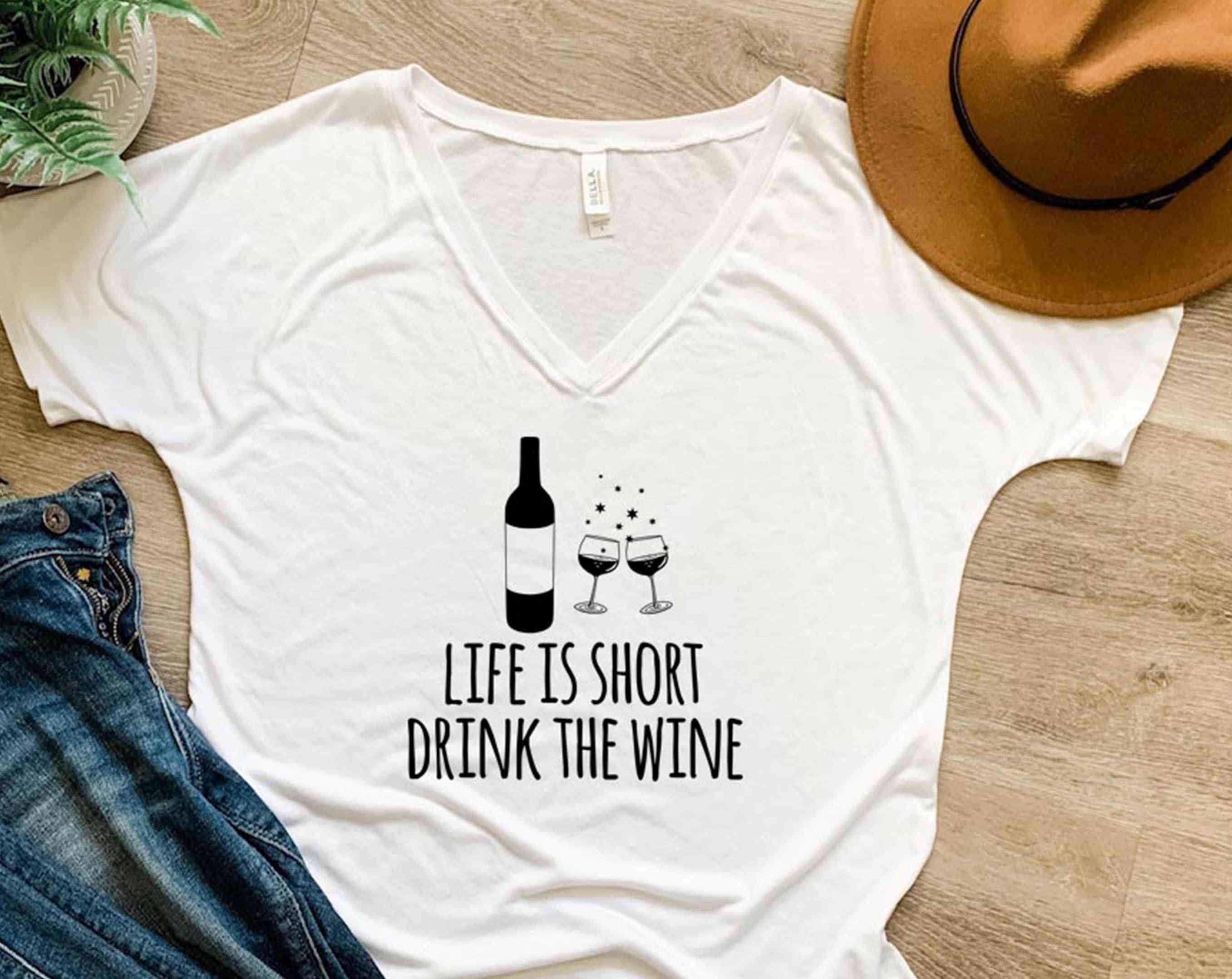 život je krátké pití vína - tričko