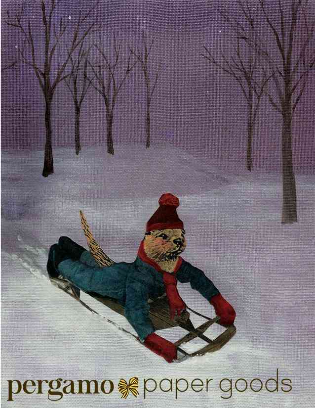 Sled Otter Holiday Card