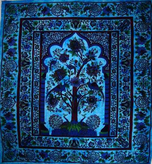 Copac turcoaz de viață tapiserie de păun