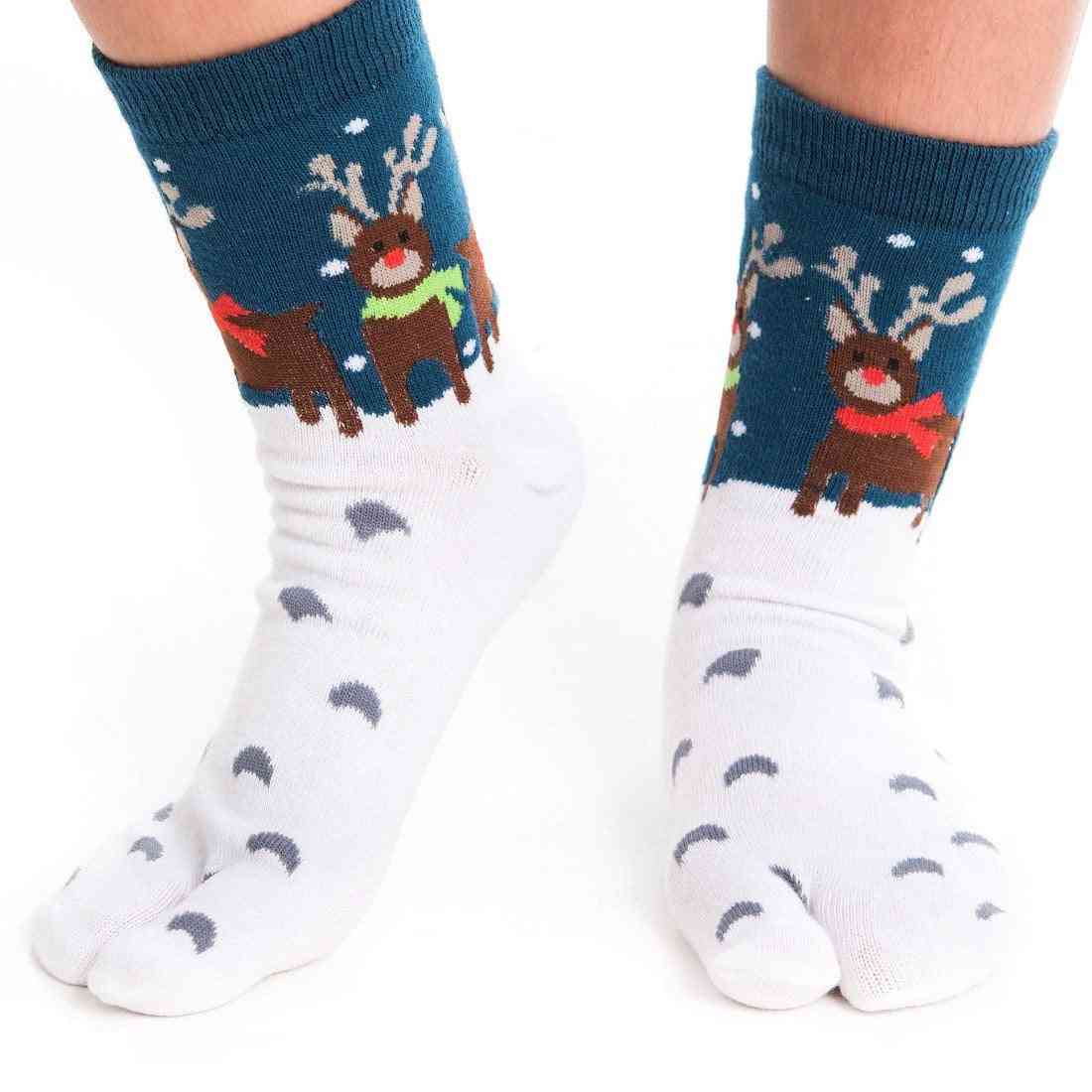 Flip Flop Socks - Reindeer Pattern