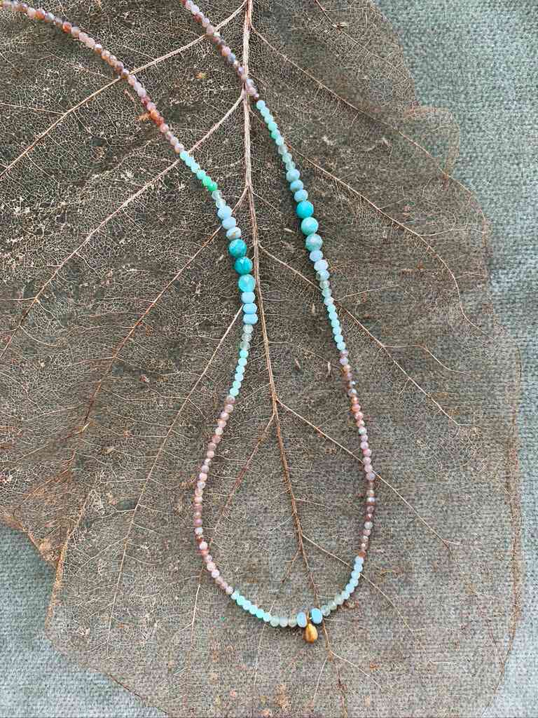 Emerald & Moonstone Necklace 18