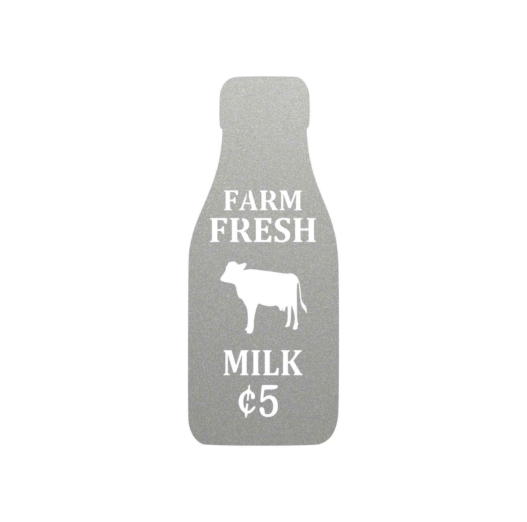 Cartel de arte de metal de leche fresca de granja