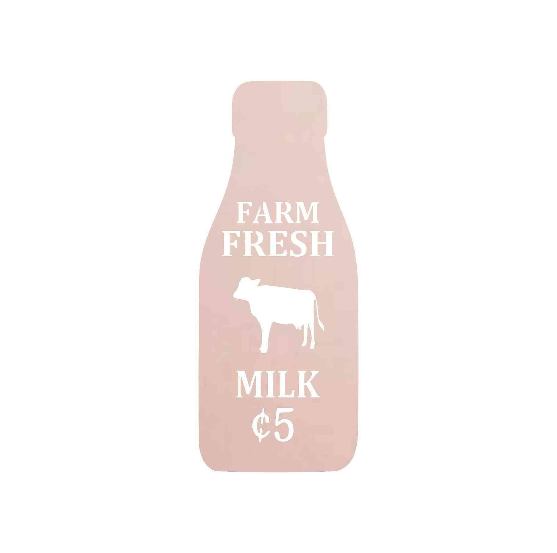 Cartel de arte de metal de leche fresca de granja