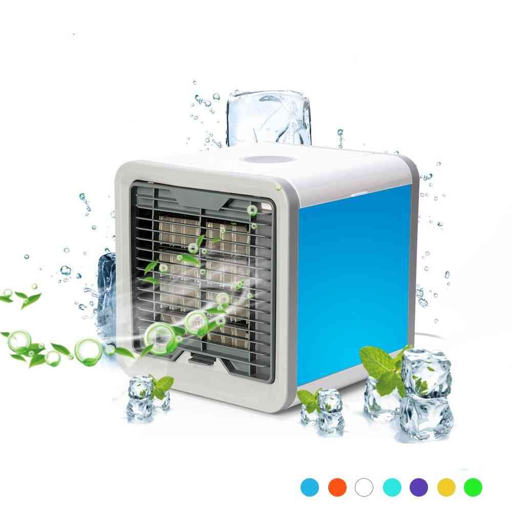 Mini refrigerador de ar umidificador portátil com 7 cores led