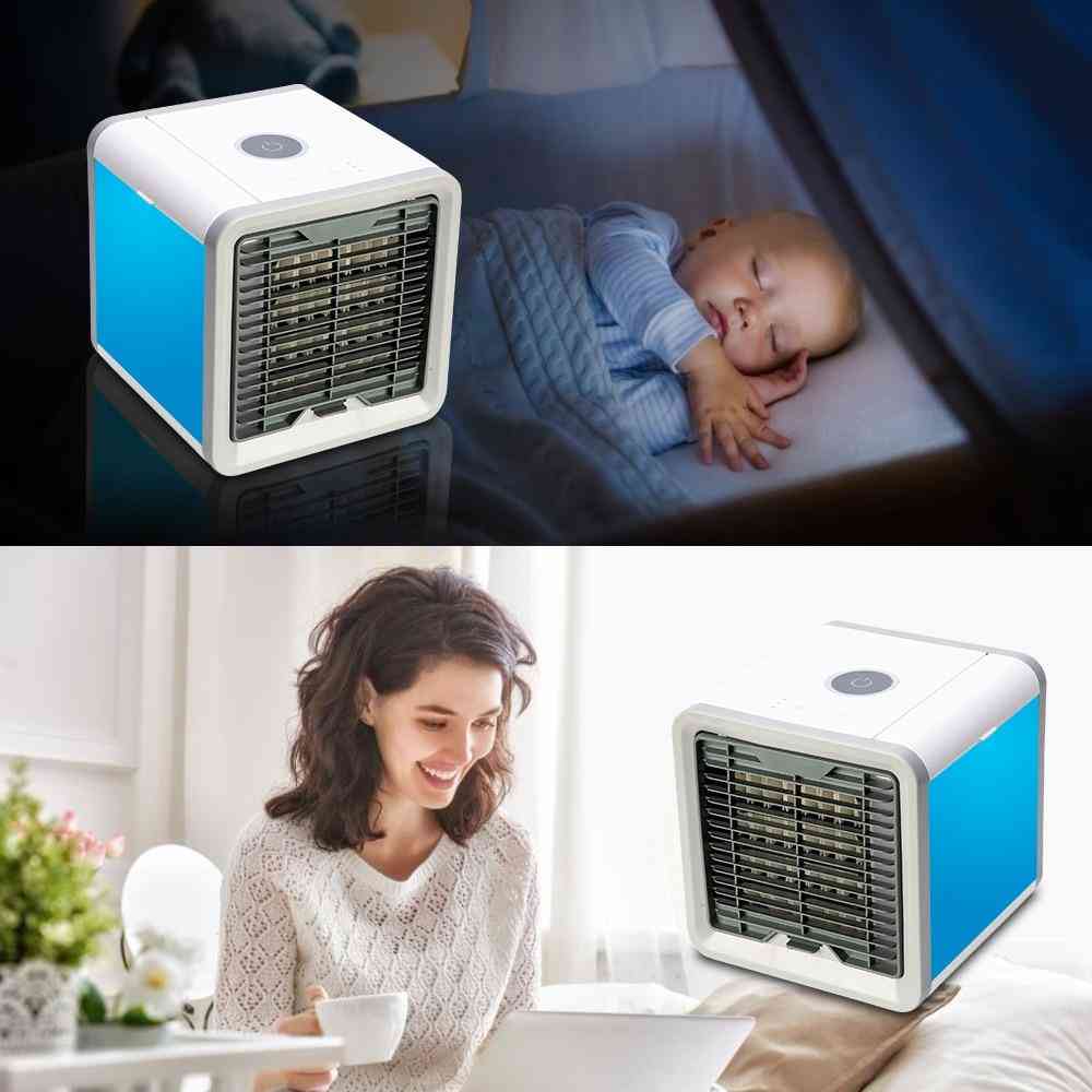 Mini refroidisseur d'air humidifiant portable avec 7 couleurs de led
