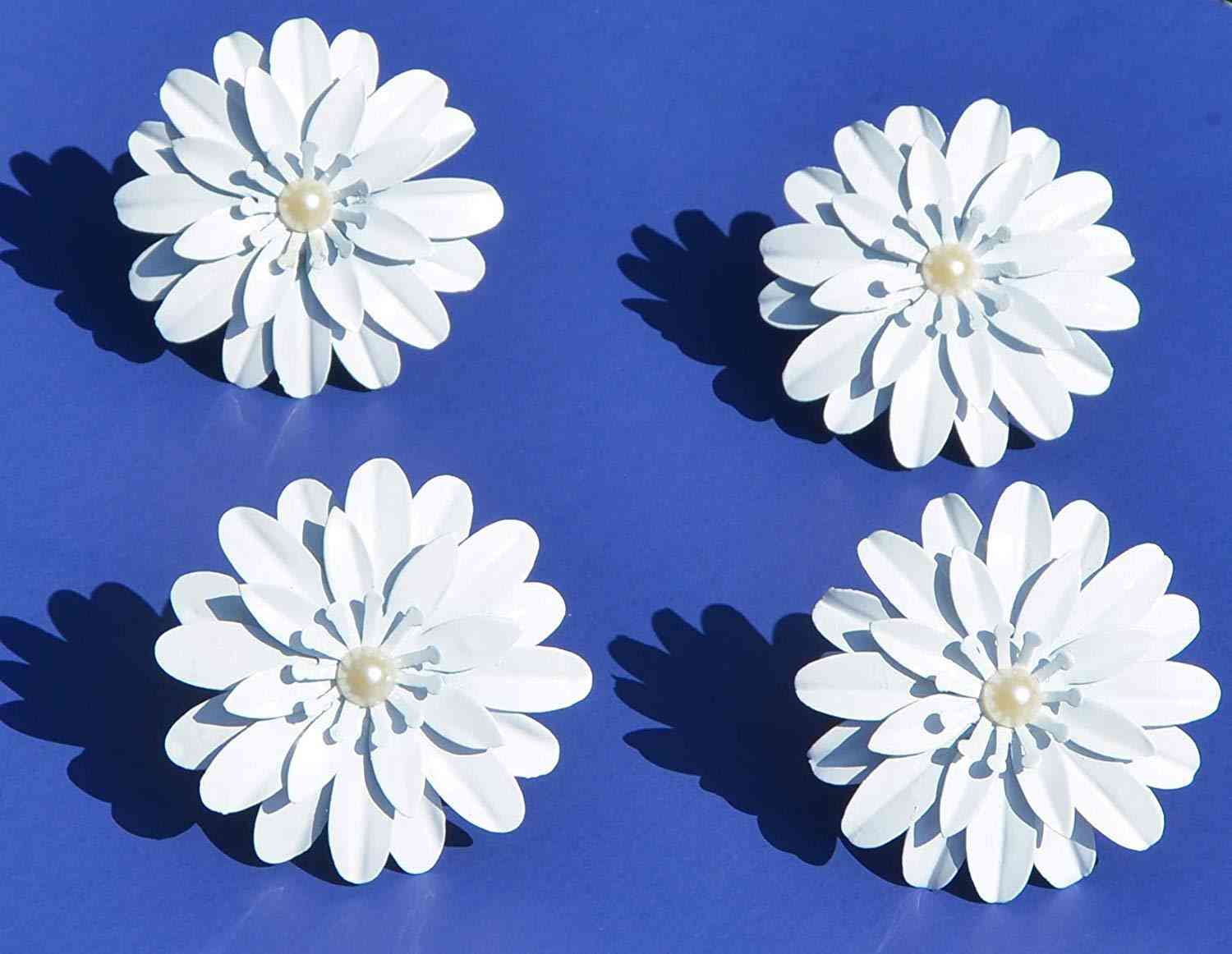 Set di portatovaglioli floreali bianchi di lusso fatti a mano