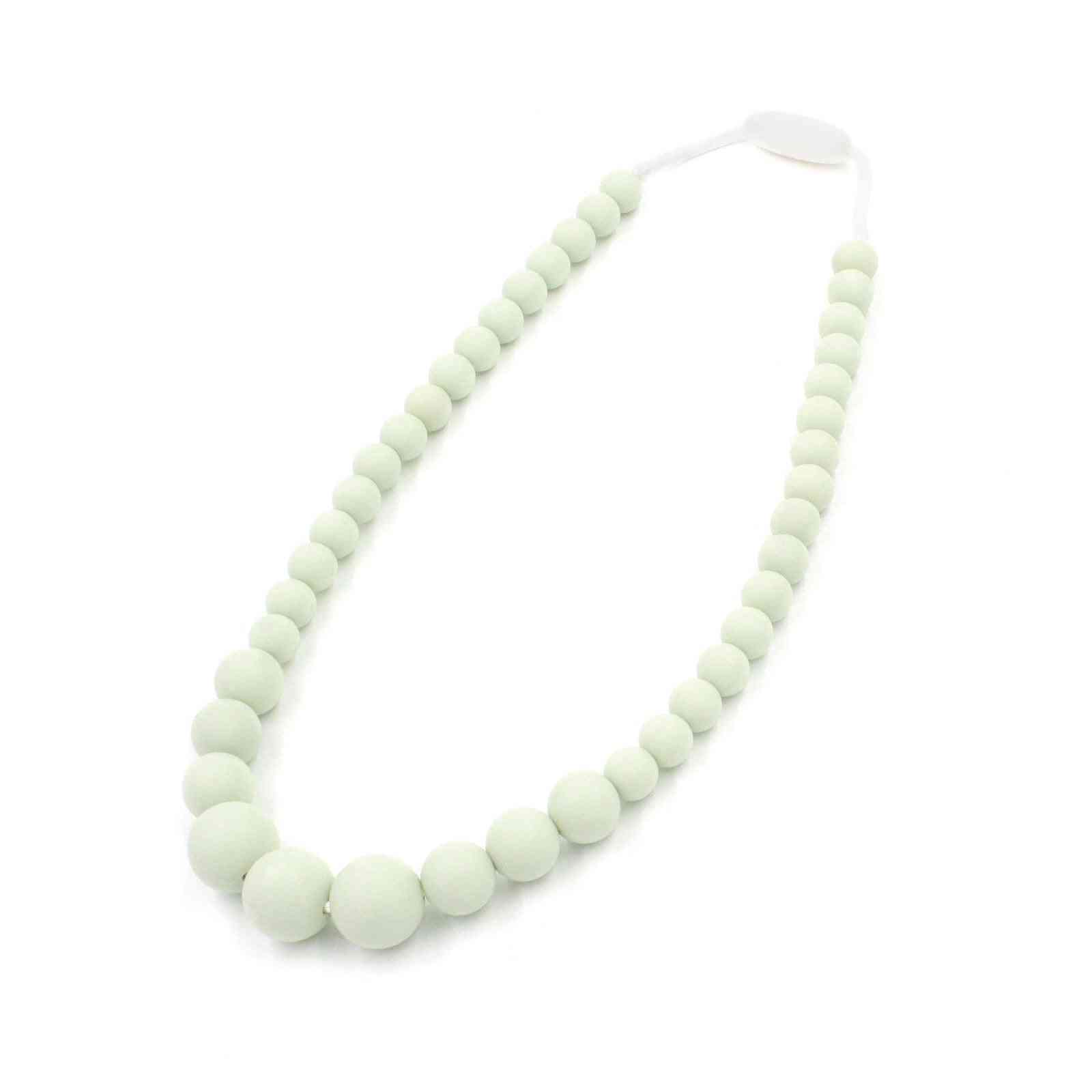 Collar de perlas de goma de silicona blanca con forma de paloma