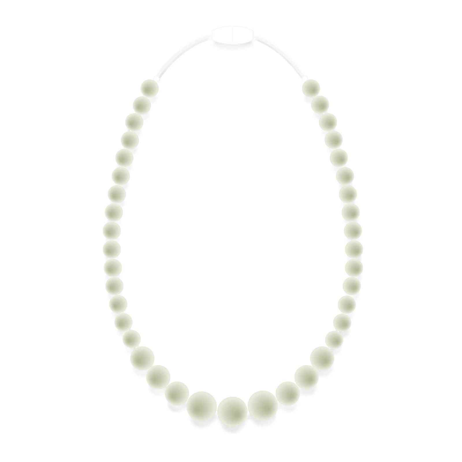 Namočený náhrdelník z bielych silikónových perličiek