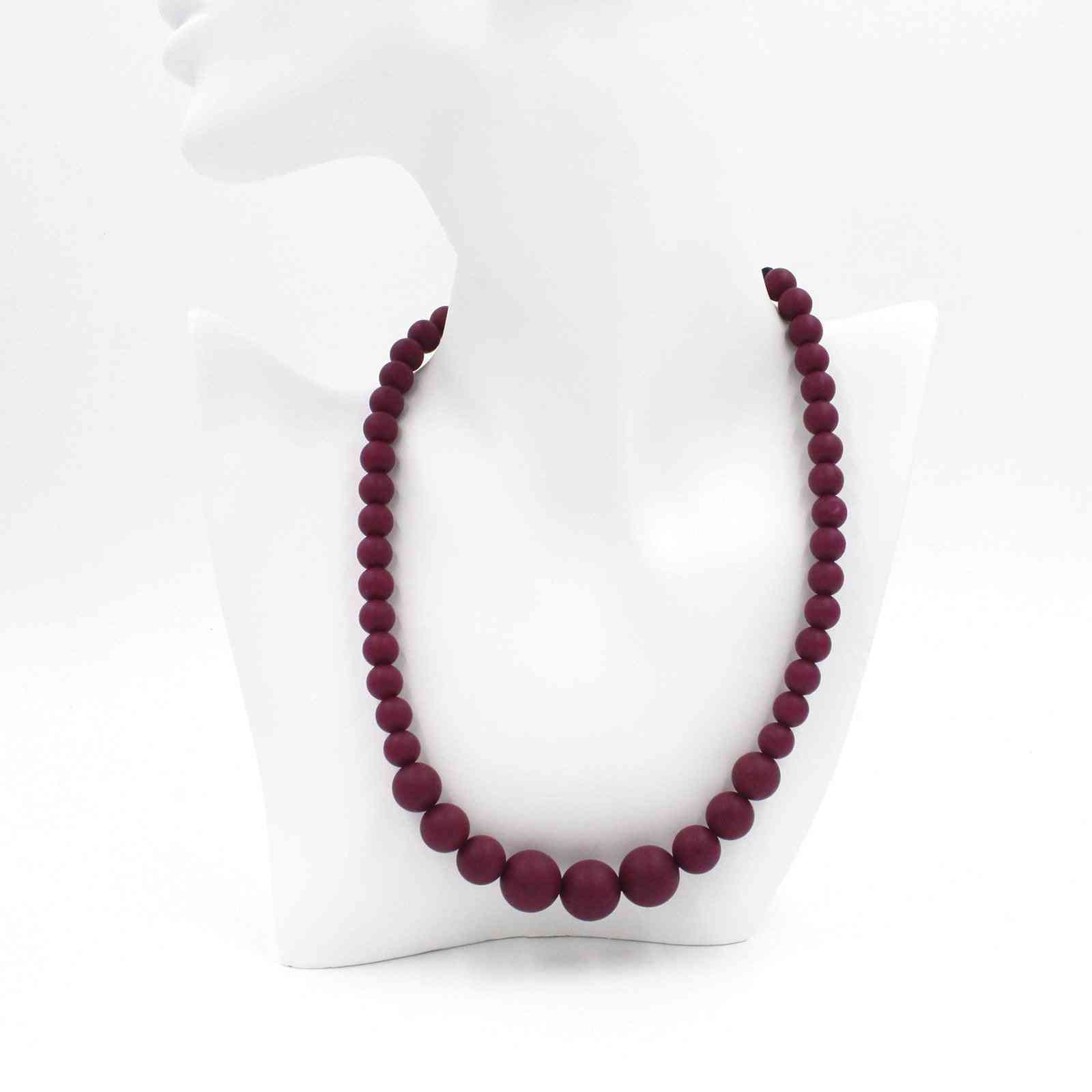 Silicon Rubber Red Wine Bead Necklace