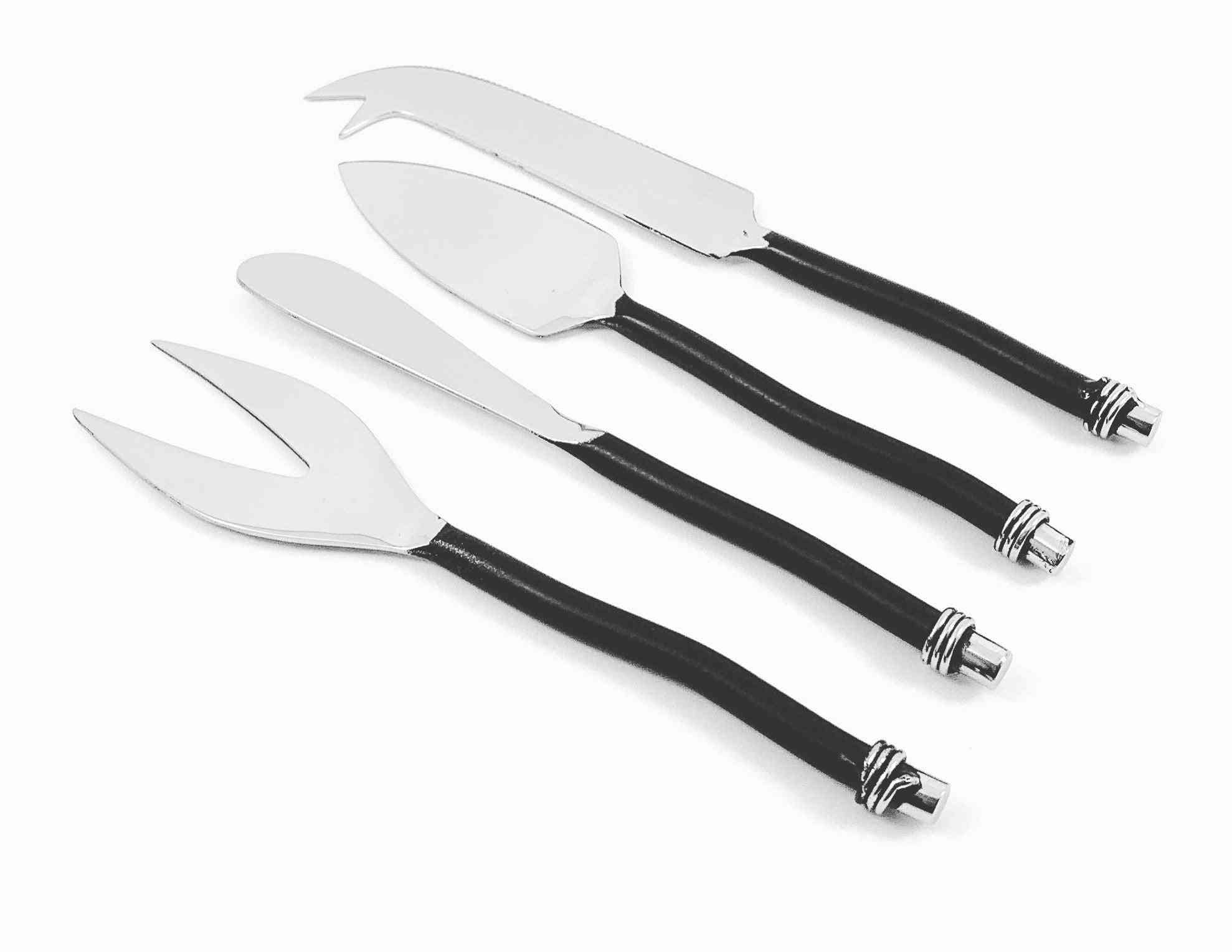 Stainless Steel Curved Handle Cheese Knives Set