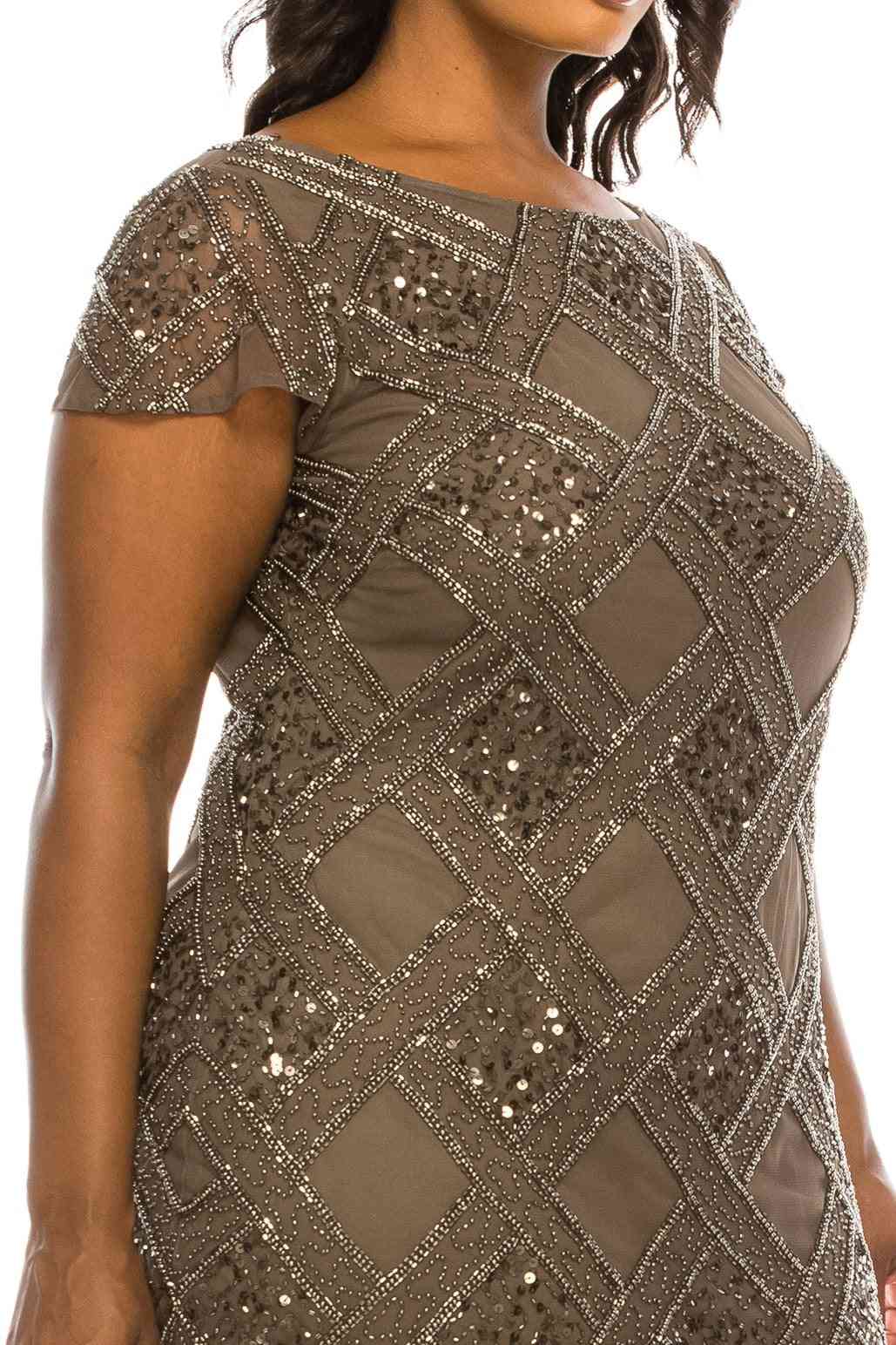 Shimmery And Sheer A-line Cocktail Party Dress