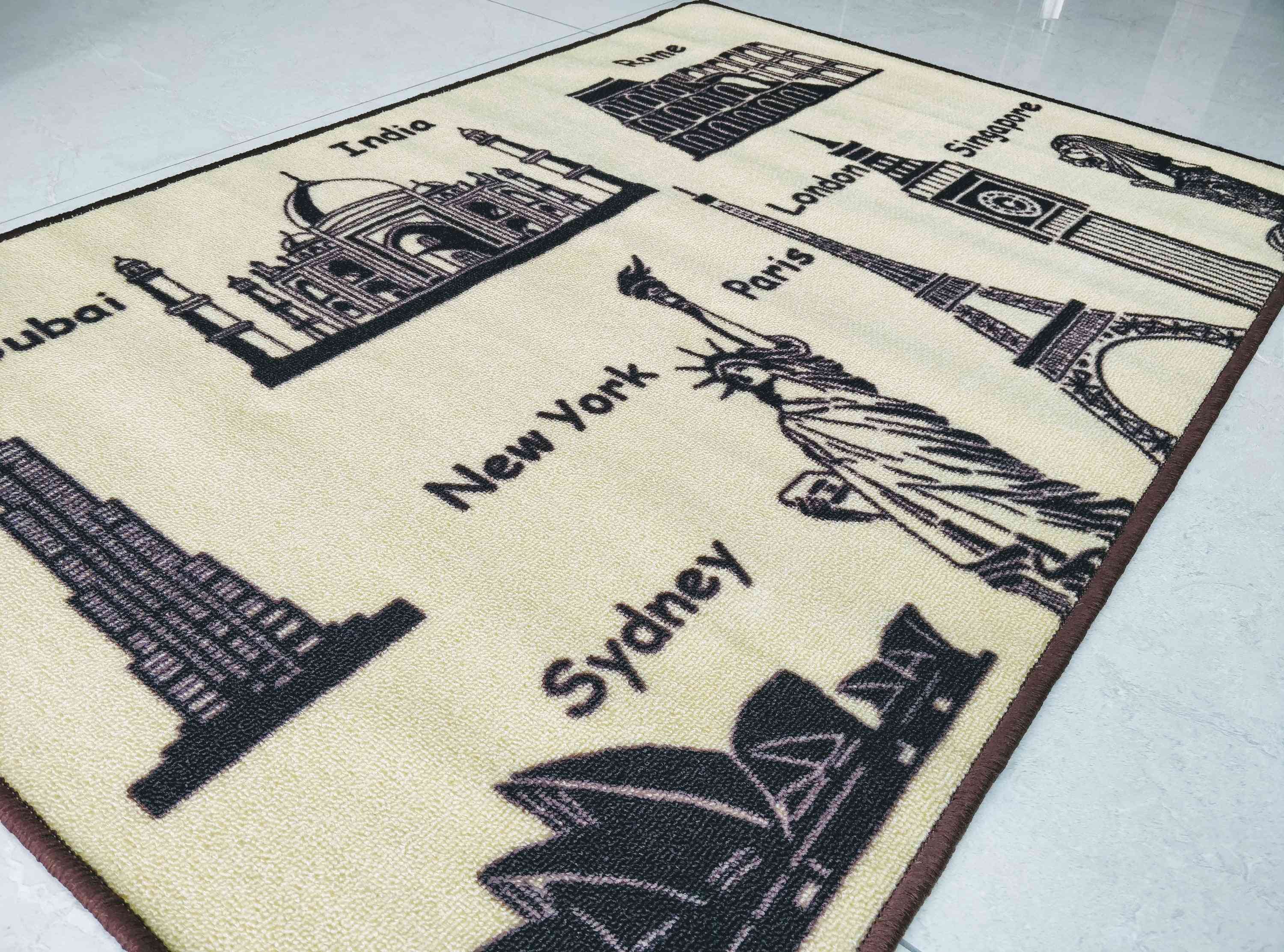 World Theme Anti-slip Area Carpets/rugs