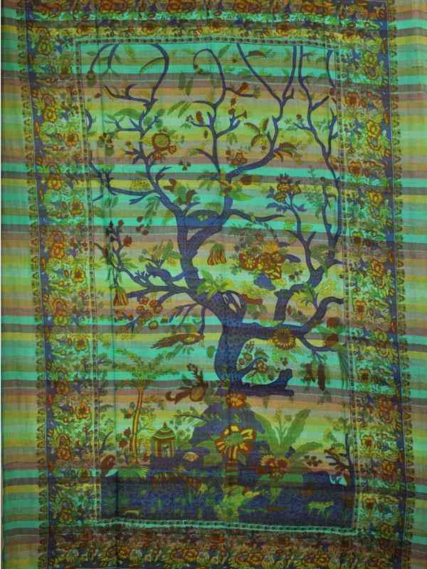 Tree Of Life Birds Art In Hand-loom Tapestry