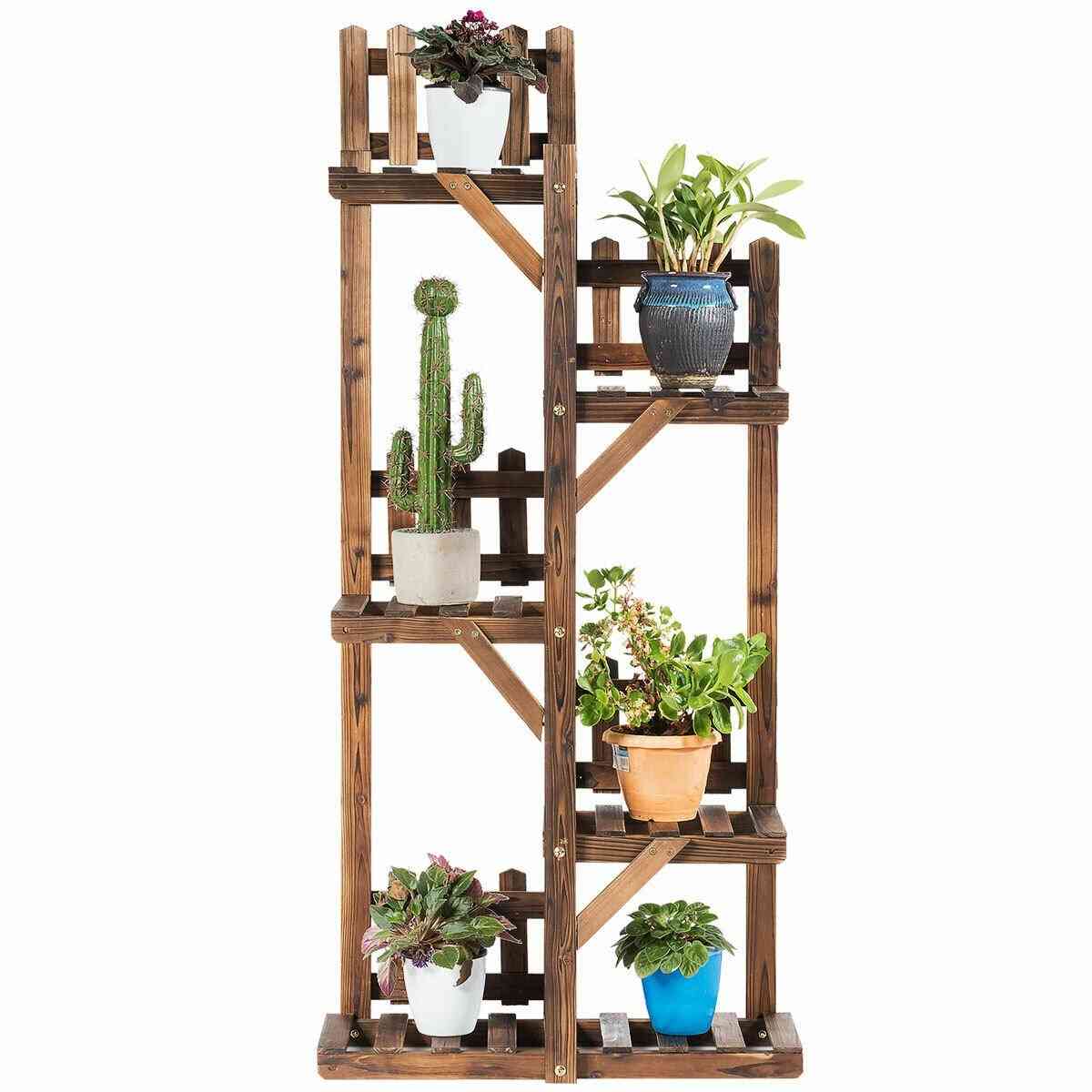 5-tier Flower Rack Wood Plant Stand