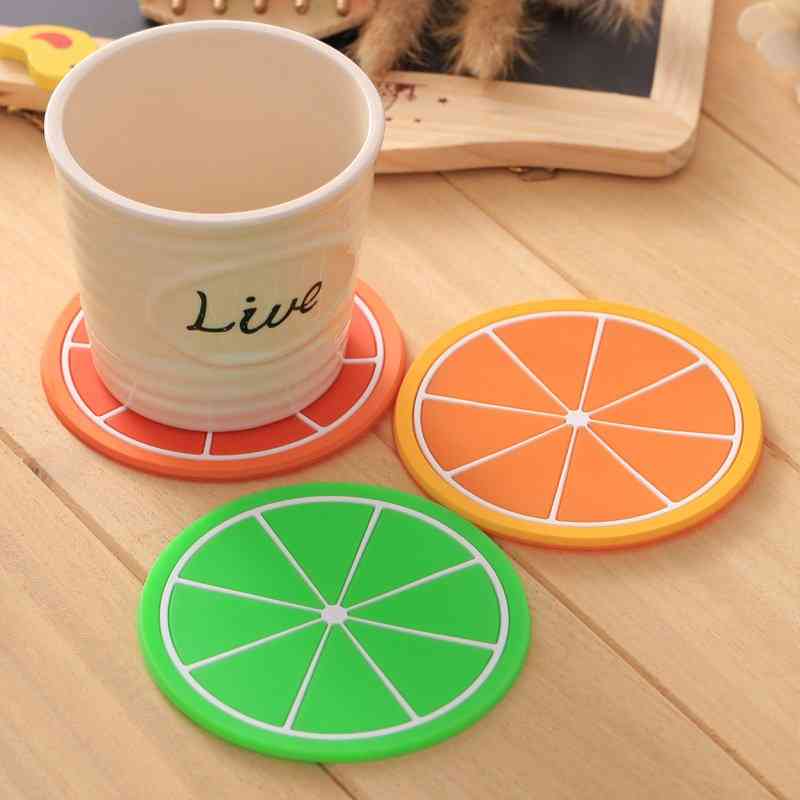 Silicone Fruits Button Coasters