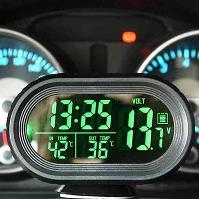 LCD-digitaalisen auton jännitemittarin kello