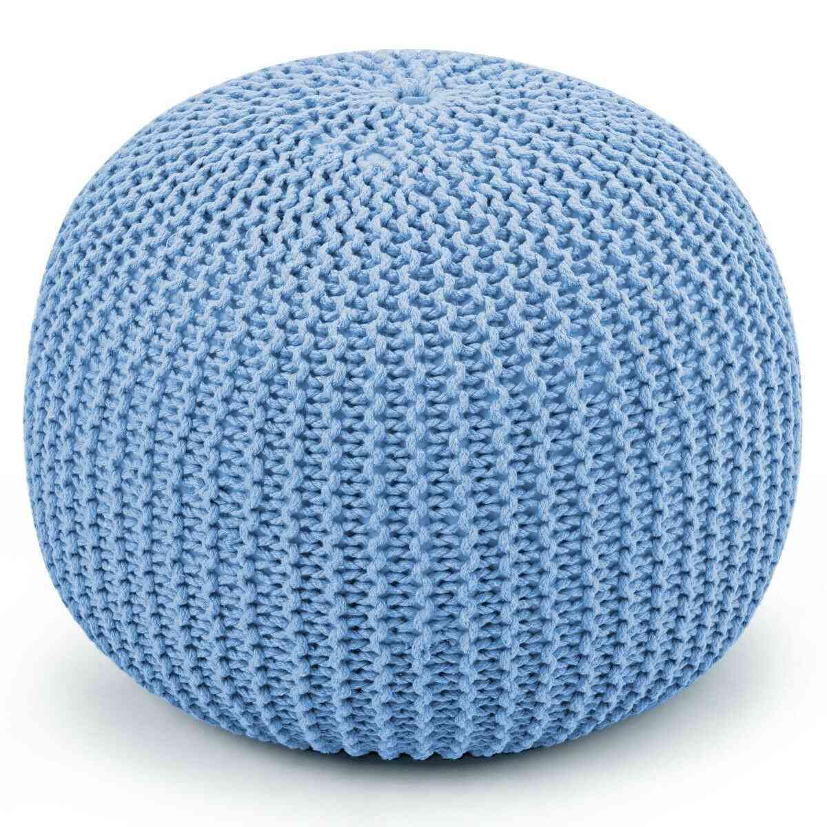 Cotton Exquisite Hand Knitted Pouf Floor Seating