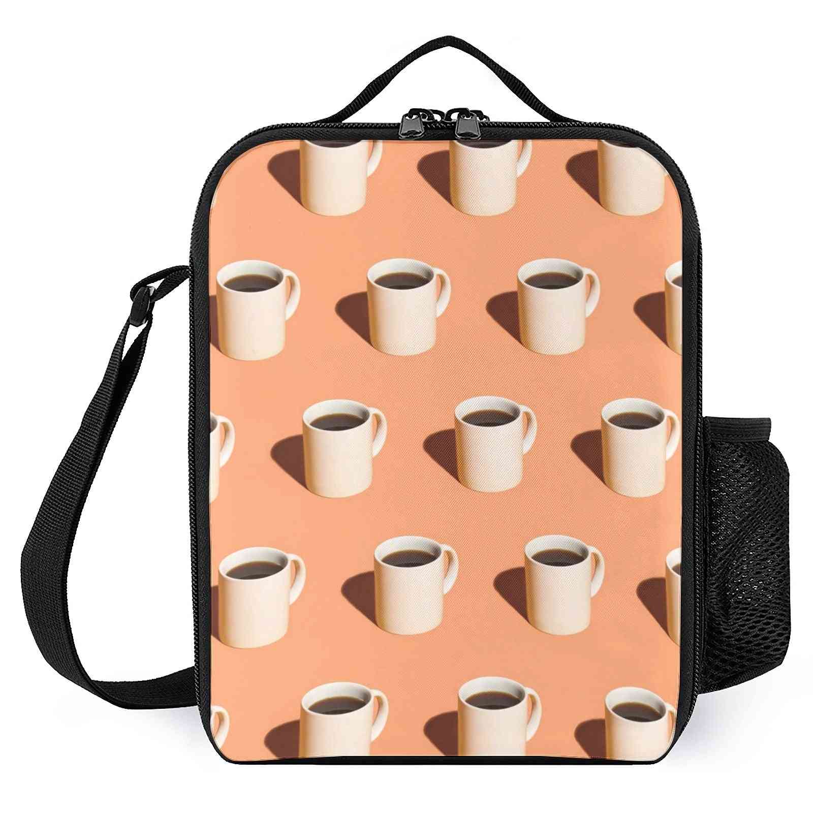 Coffee Cup Pattern Printed Lunch Bags