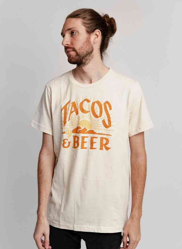 T-shirt met taco's en bierprint voor