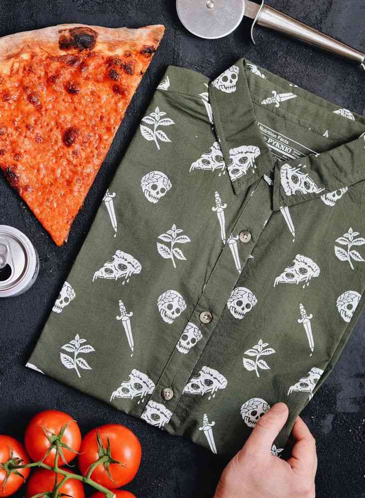 Camiseta estampada de pizza slayer