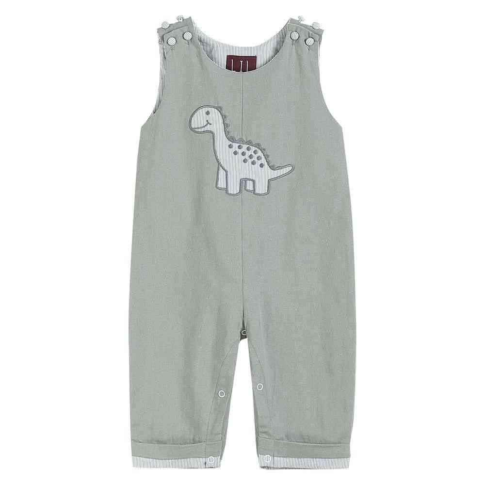 Robe bébé en coton gris dinosaure