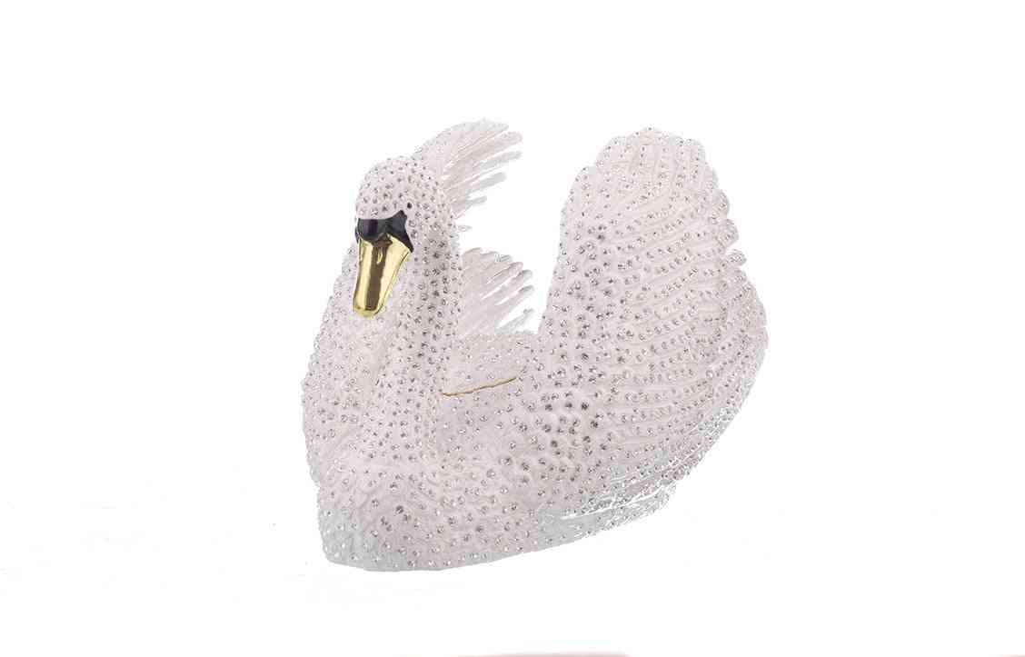Velká bílá labuť-ručně vyráběný cetkový box