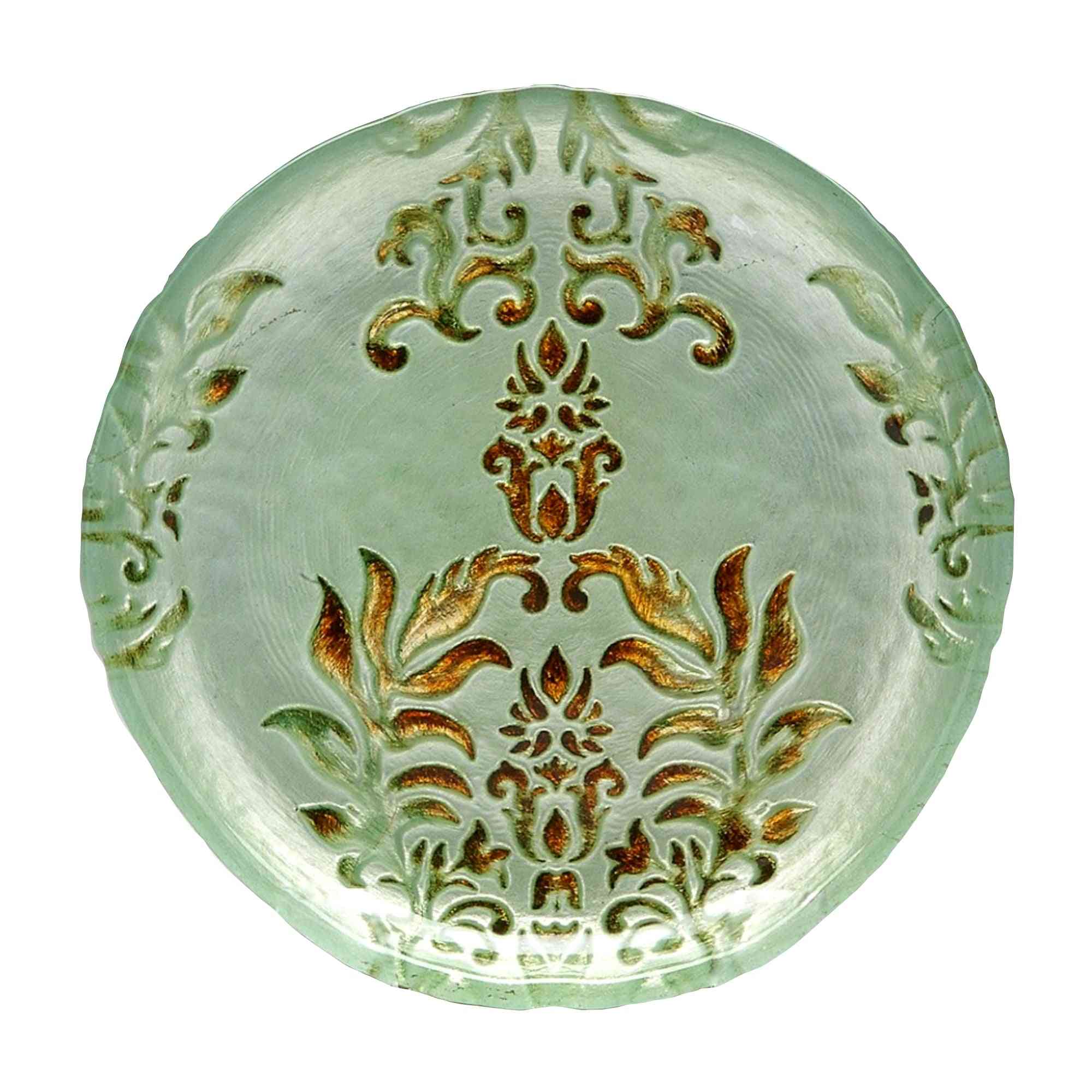 Turkizno zlate pozlačene steklene plošče