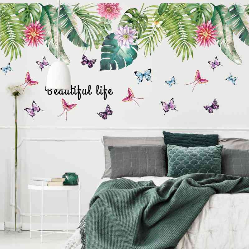 Tropical Green Leaf Wall Stickers