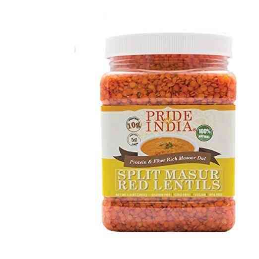 Split Masur Red Lentils Protein Dal Jar