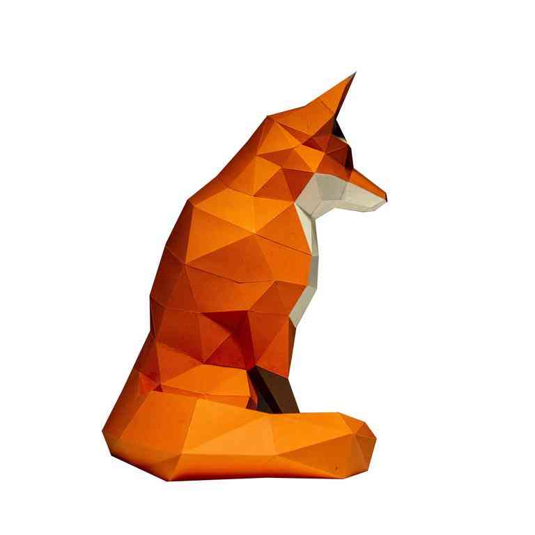 Fox Paper Model Craft For Decorations