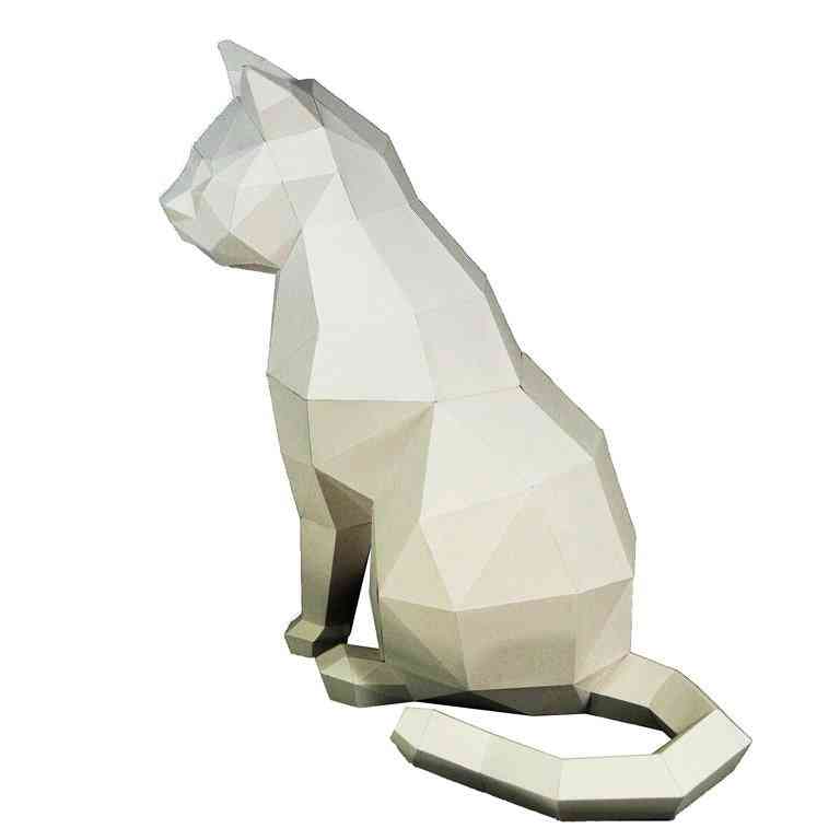 3d papir håndværk kat model