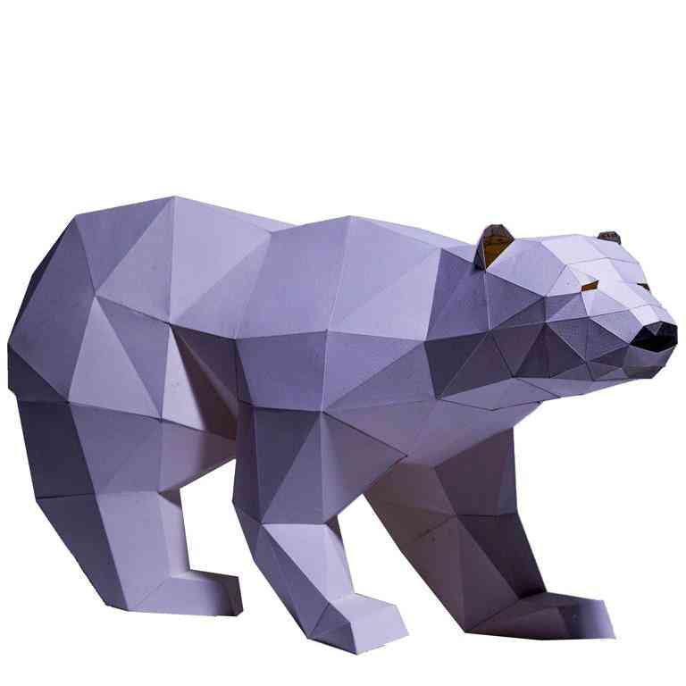 Niedźwiedź polarny model papieru 3d