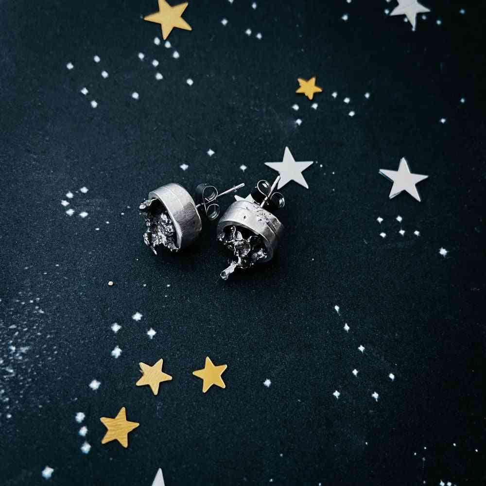 Chunky Round- Authentic Meteorite Jewelry Set