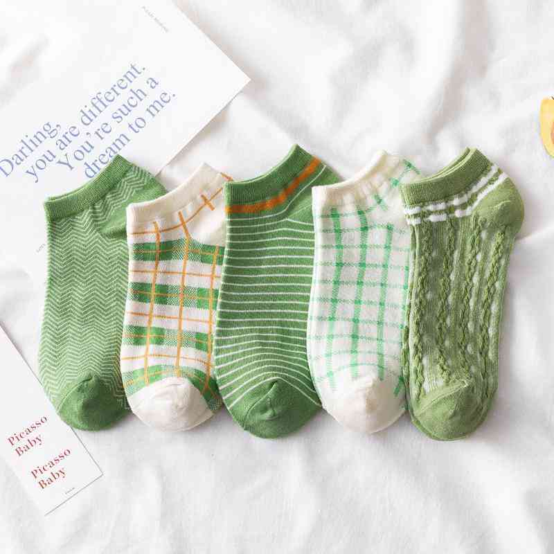 Green Color Short Socks Set