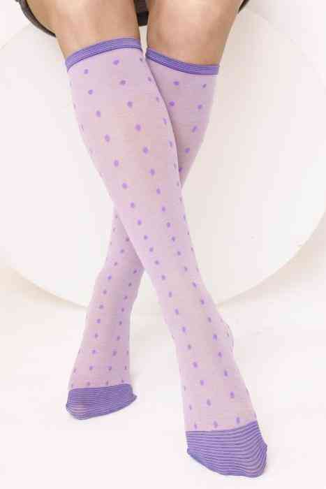 Dotted Cotton Knee-highs For Women
