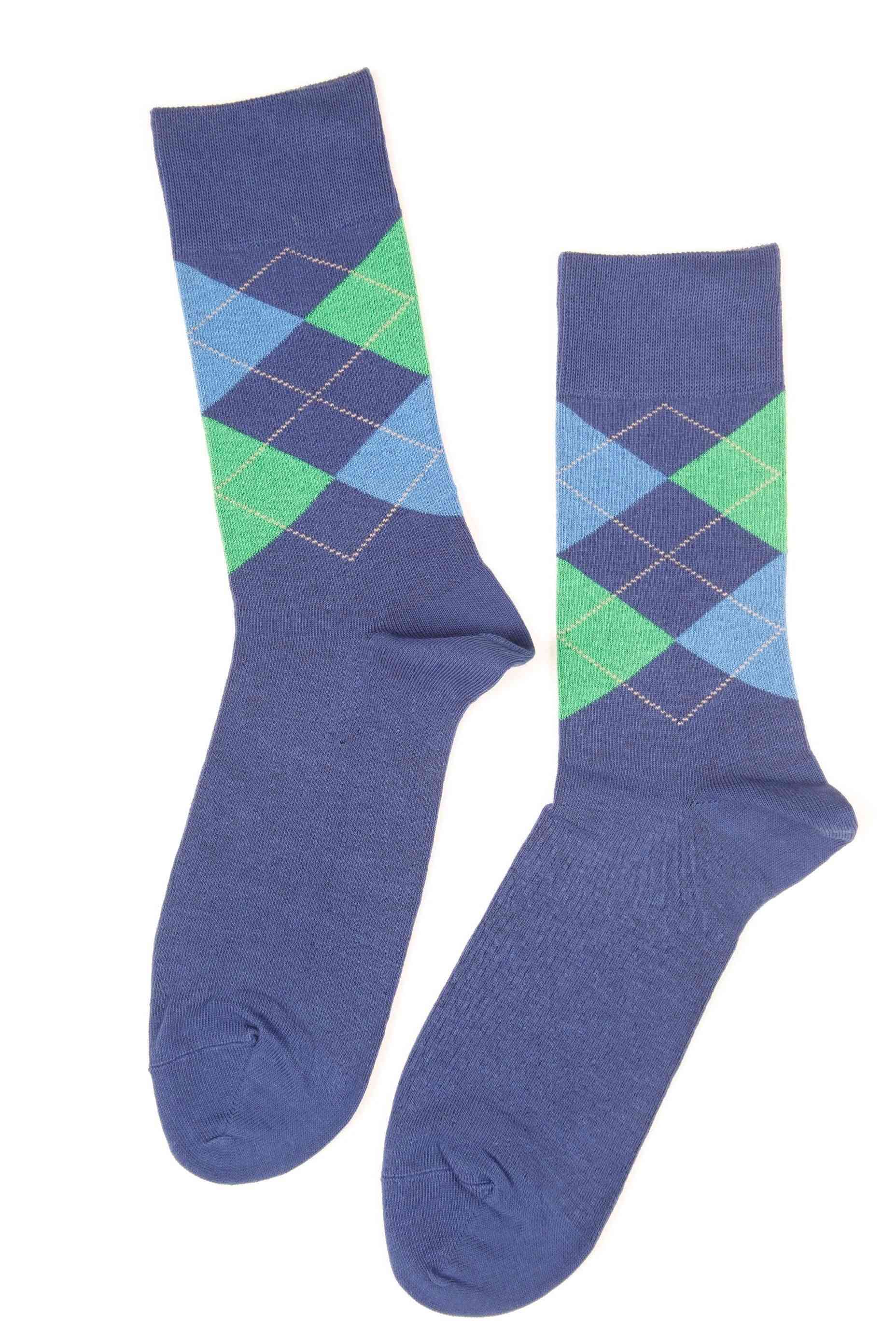 Men's Socks With Classic English Square Pattern