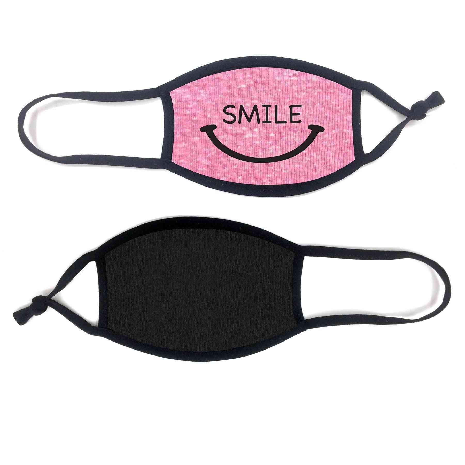 100% Cotton Made Fabric Face Mask, Smile Printed