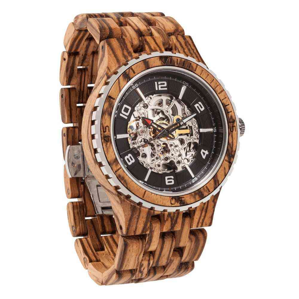 Premium-Uhren aus Zebraholz für Herren mit Automatikaufzug