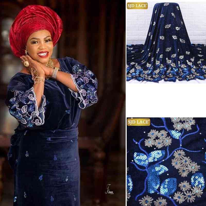 Nigerian African Lace Fabric With Stones