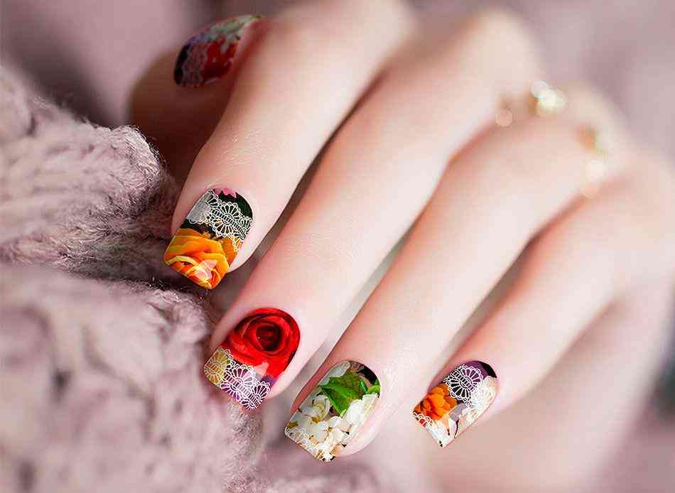 Rose Lace Nail Wraps Stickers