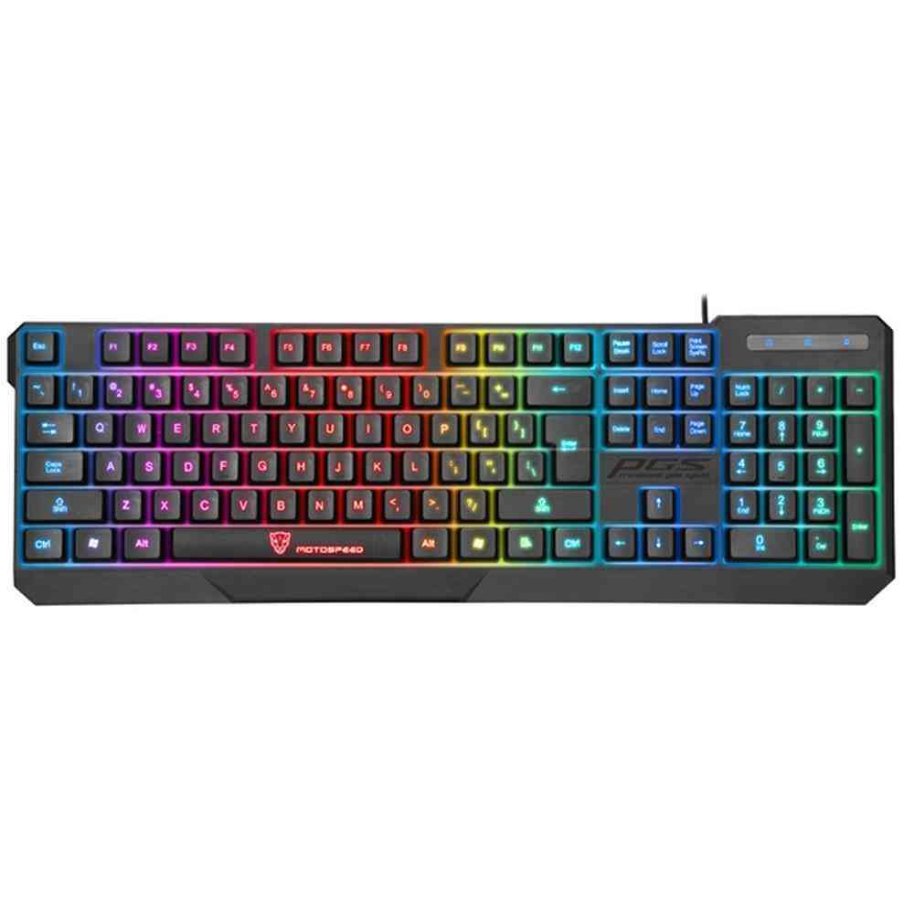 Waterproof Colorful Led Wired Gaming Keyboard