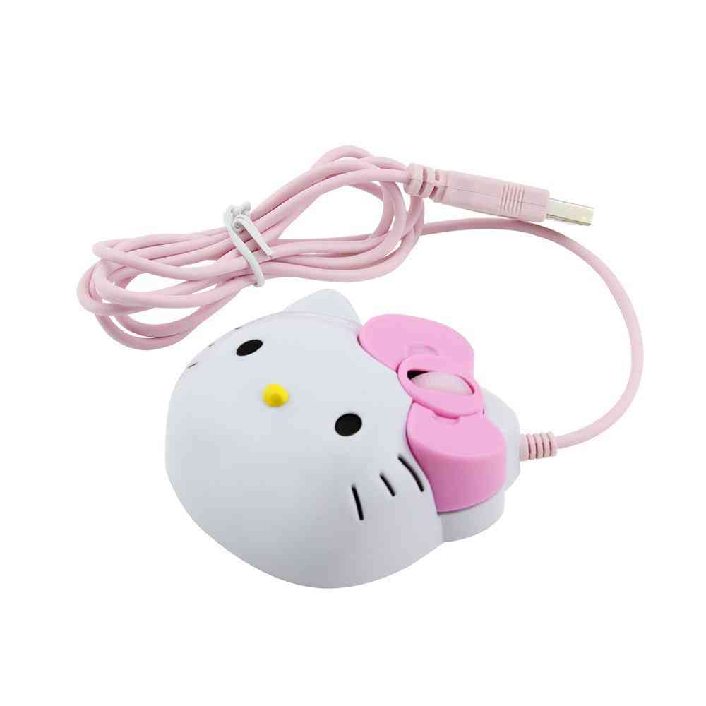 3d Cartoon Hello Kitty, Usb Wired Mouse