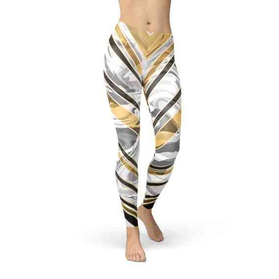 Womens Leggings With Marble Pattern Lines