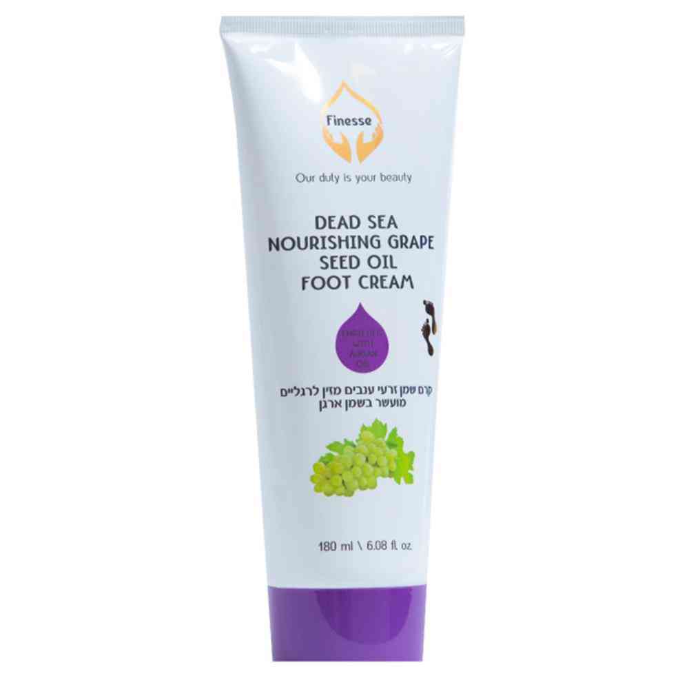 Dead Sea Nourishing Grape Seed Oil Foot Cream - Enriched With Argan